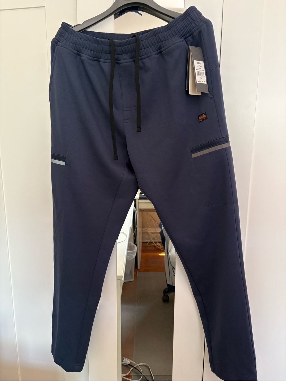Leg3nd Men's Navy Blue Straight Leg Pants- Medium